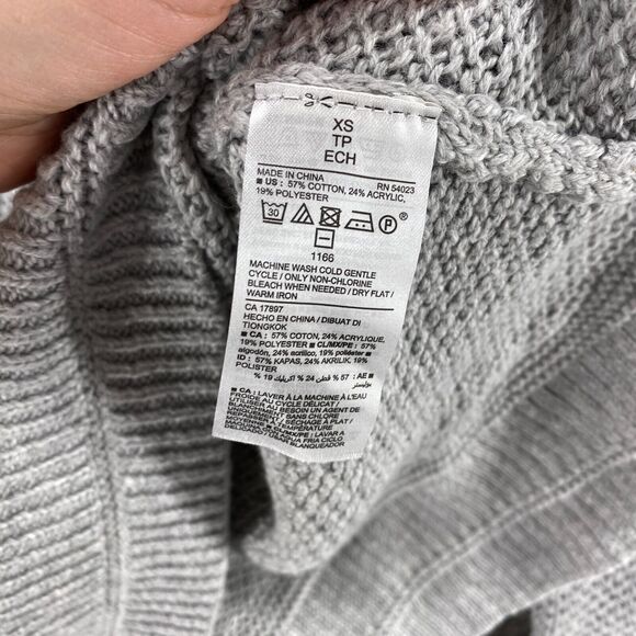 New Old Navy Sweater Pullover Women XS Gray Knit Crew Neck Long Sleeve Cotton - Picture 6 of 9